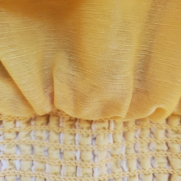 Anthropologie strapless womens top in yellow seersucker SIZE - S - Picture 8 of 8
